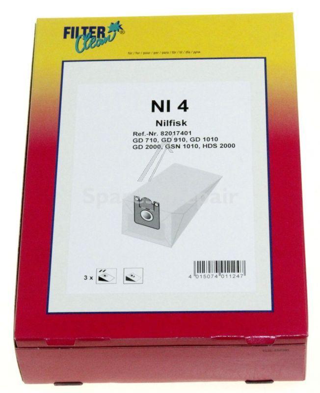 Filterclean Vacuum Cleaner Bags - Ni4 000726-k Dust Bags X 3