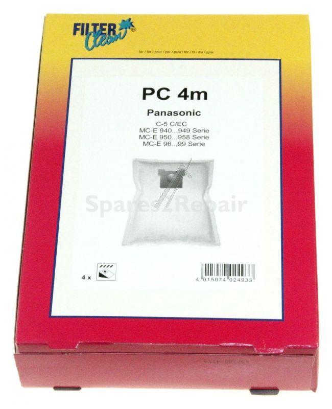 Filterclean Vacuum Cleaner Bags - Pc4m Fl0250-k Dust Bags X4