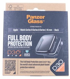Panzerglass Display Protective Film - 3690 Panzerglass Screen Protector Full Body Apple Watch Series 9 With D3o | 45mm | Black