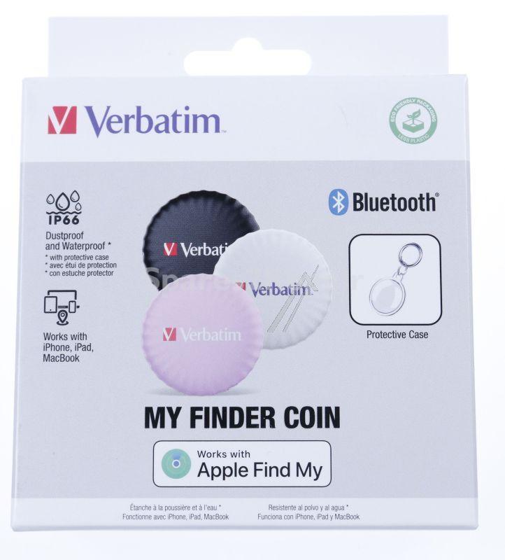 Verbatim Communicator - Myfc-03bwp 32135 My Finder Coin Bluetooth Item Finder 3 Pack Black - White - Purple