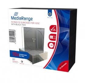 Mediarange Cd-organiser - Box32 Mediarange Slim Cd Case For 1 Disc 5 2mm Black Tray 10-pack