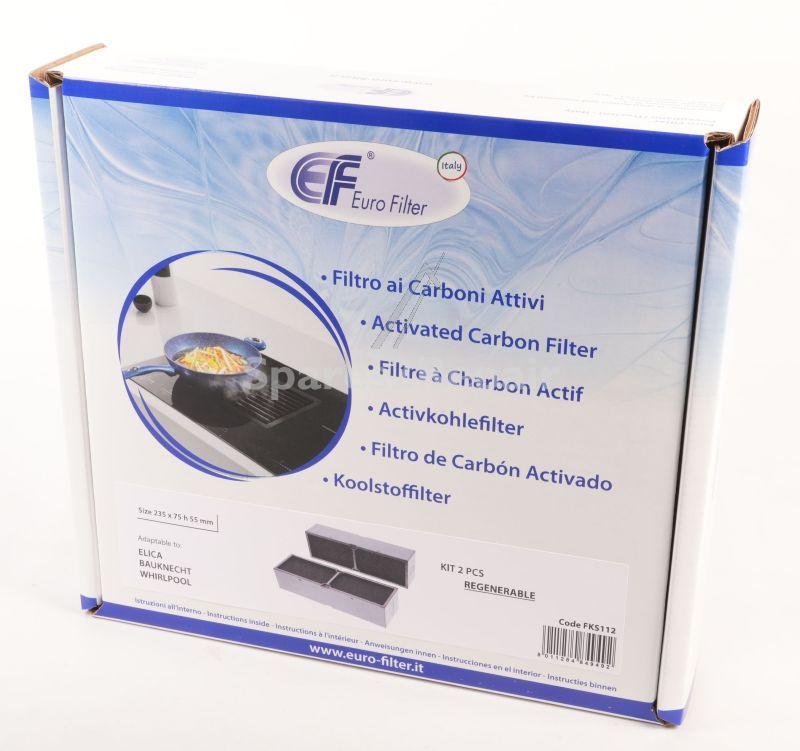 Eurofilter Carbon Filter - Regenerable Carbon Filter Kit 2 Pieces Alternative For Elica Kit0167755