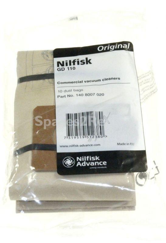 Nilfisk Vacuum Cleaner Bags - 140 8007 020 Dust Bag (x10) Viking Gd110-d10