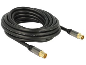 Delock Aerial Connecting Cable - Antenna Cable Iec Plug > Iec Jack Rg-6-u 5 M Black