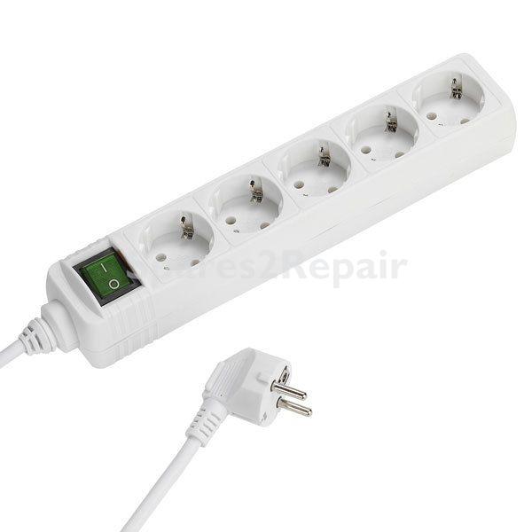 VIVANCO 5 Way Socket Outlet Switch EBLS 5W 5 WAY SOCKET OUTLET SWITCH,WHITE,1,4M,1,5MM˛ 27016